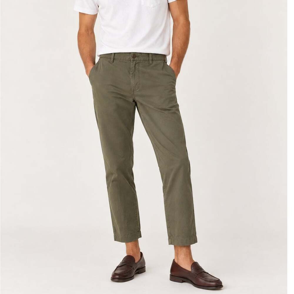 Alberto Lou Olive Green Cotton Linen Pants Size 34 Inseam 26" Chino Cropped